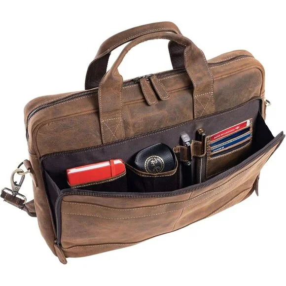 Leather briefcase 18 Inch Laptop Messenger Bags for Men and Women Best Office br